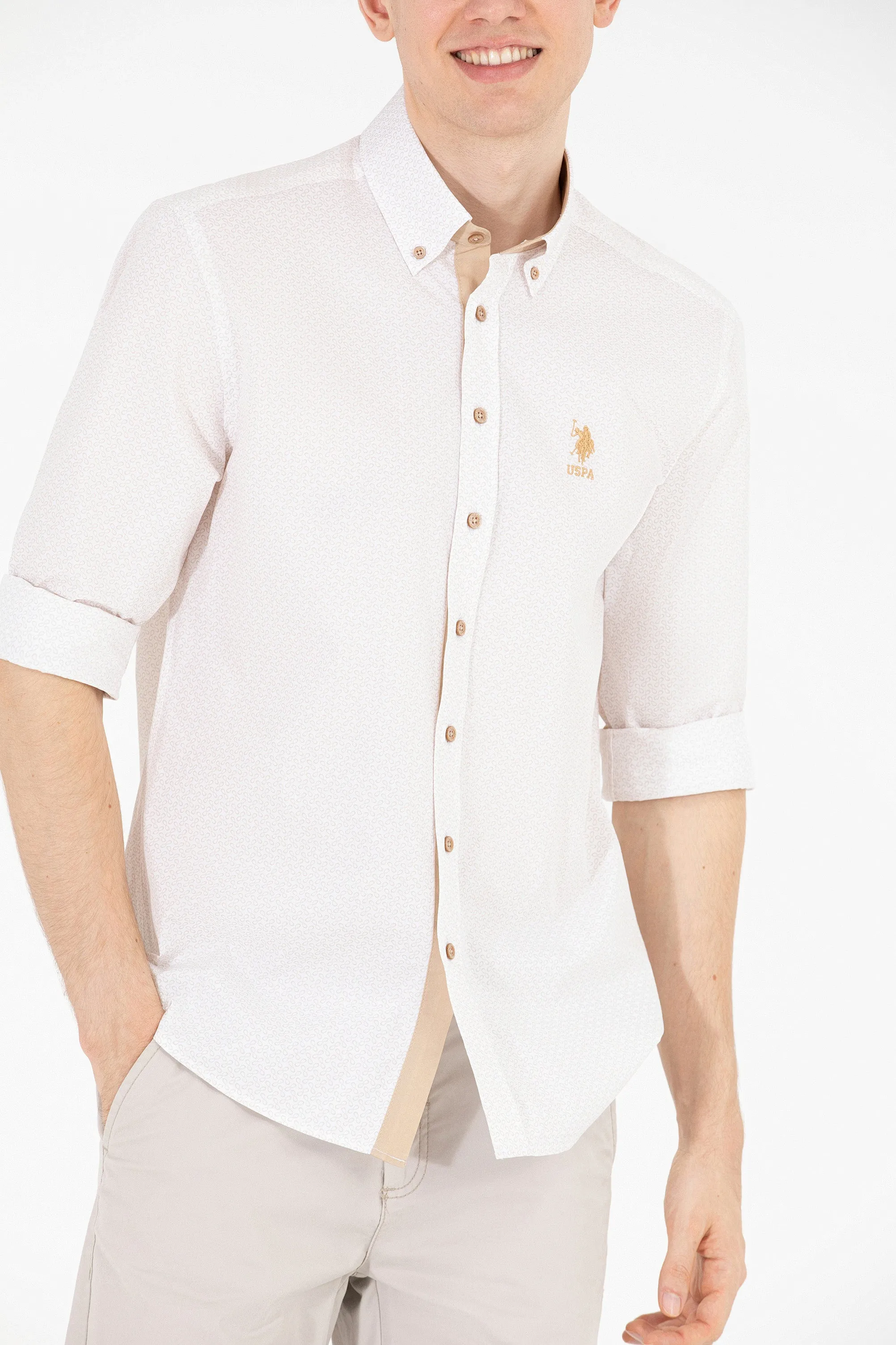 CHEMISE HOMME PERSE MARRON CHAMEAU 1575075VR015