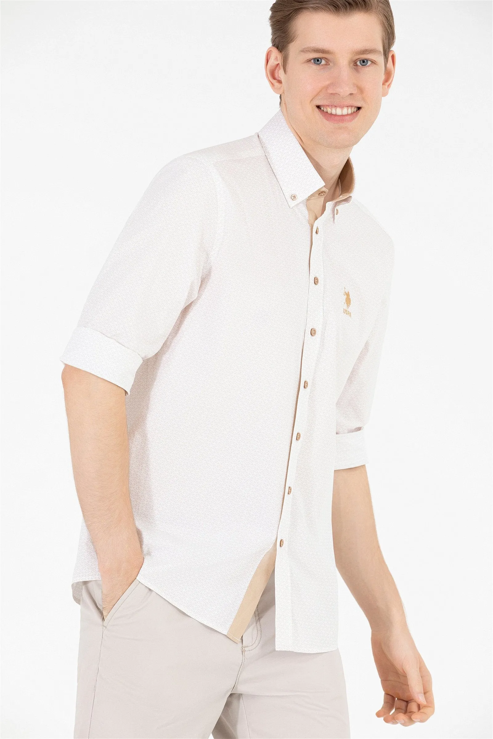 CHEMISE HOMME PERSE MARRON CHAMEAU 1575075VR015
