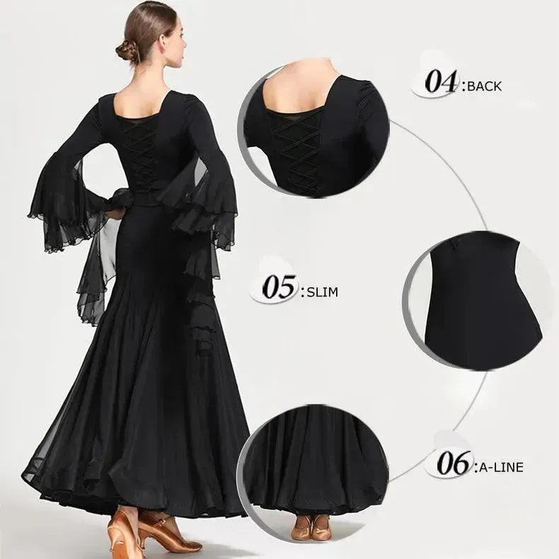 Chiffon Ball Gown - Ultra-thin Chiffon Prom Dress & Chiffon Prom Gown for Ballroom & Tango