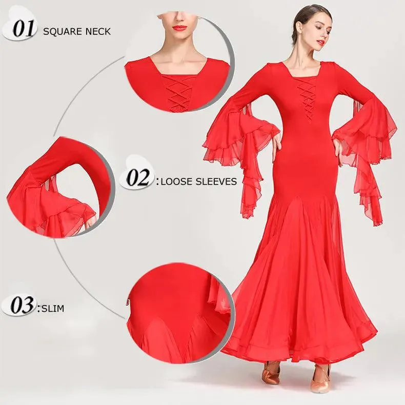 Chiffon Ball Gown - Ultra-thin Chiffon Prom Dress & Chiffon Prom Gown for Ballroom & Tango