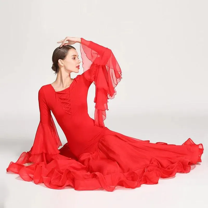 Chiffon Ball Gown - Ultra-thin Chiffon Prom Dress & Chiffon Prom Gown for Ballroom & Tango