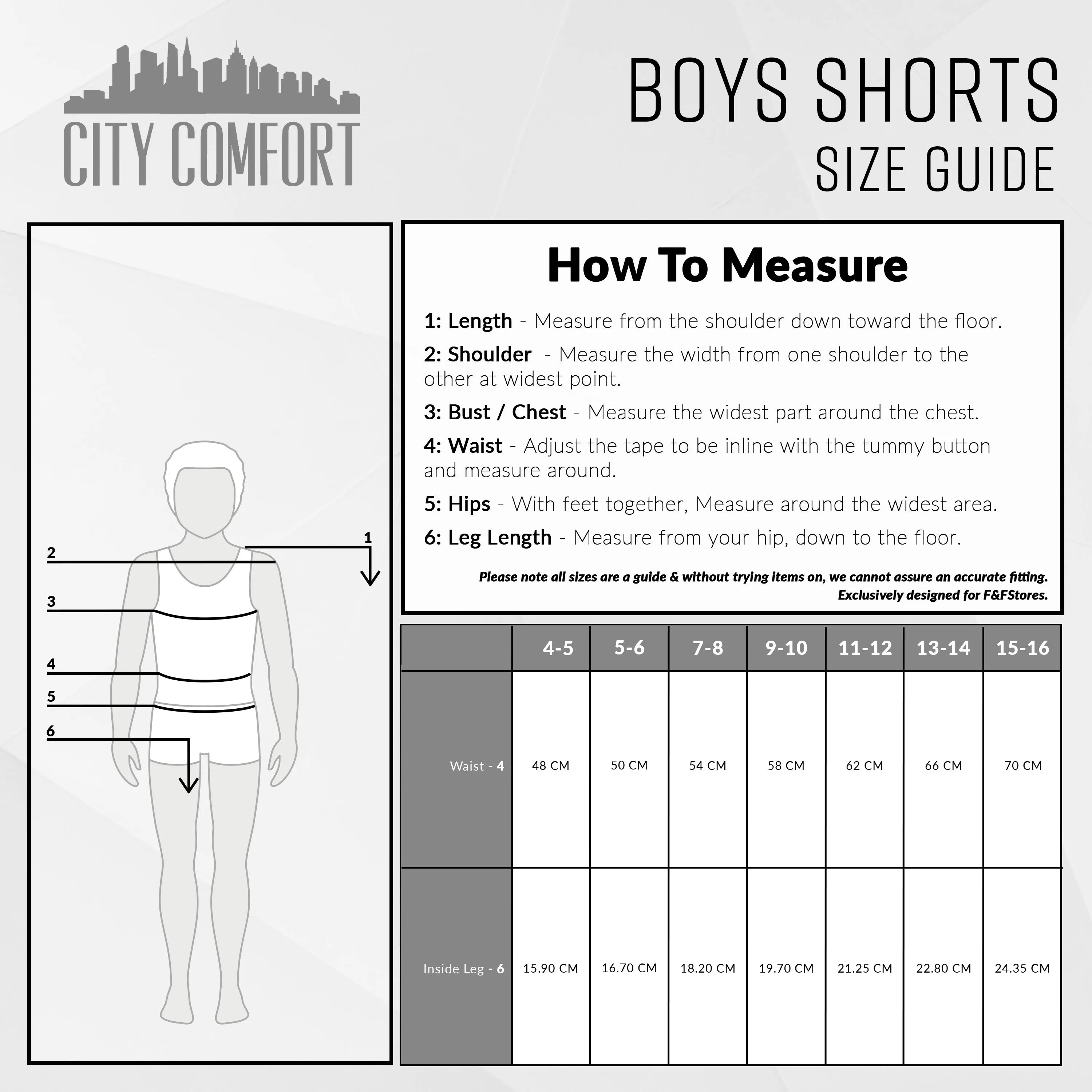 CityComfort Boys Chino Shorts with 2 Pockets, Elasticated Waist