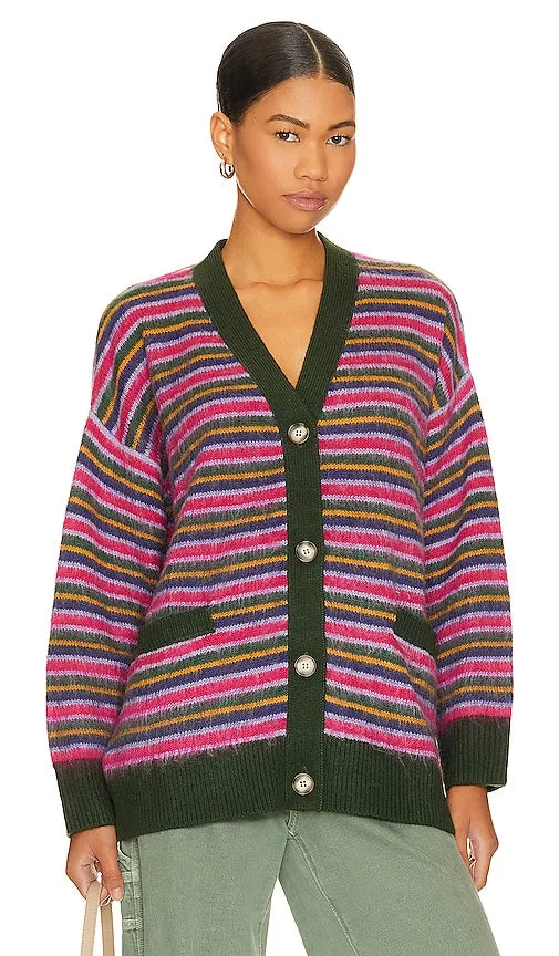 DAYDREAMER Stripe Cardigan in Pink