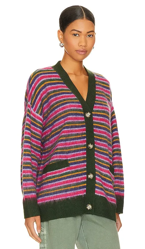 DAYDREAMER Stripe Cardigan in Pink