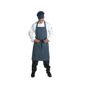 Dnc Workwear Pinstripe Full Bib Apron - No Pocket - 2536
