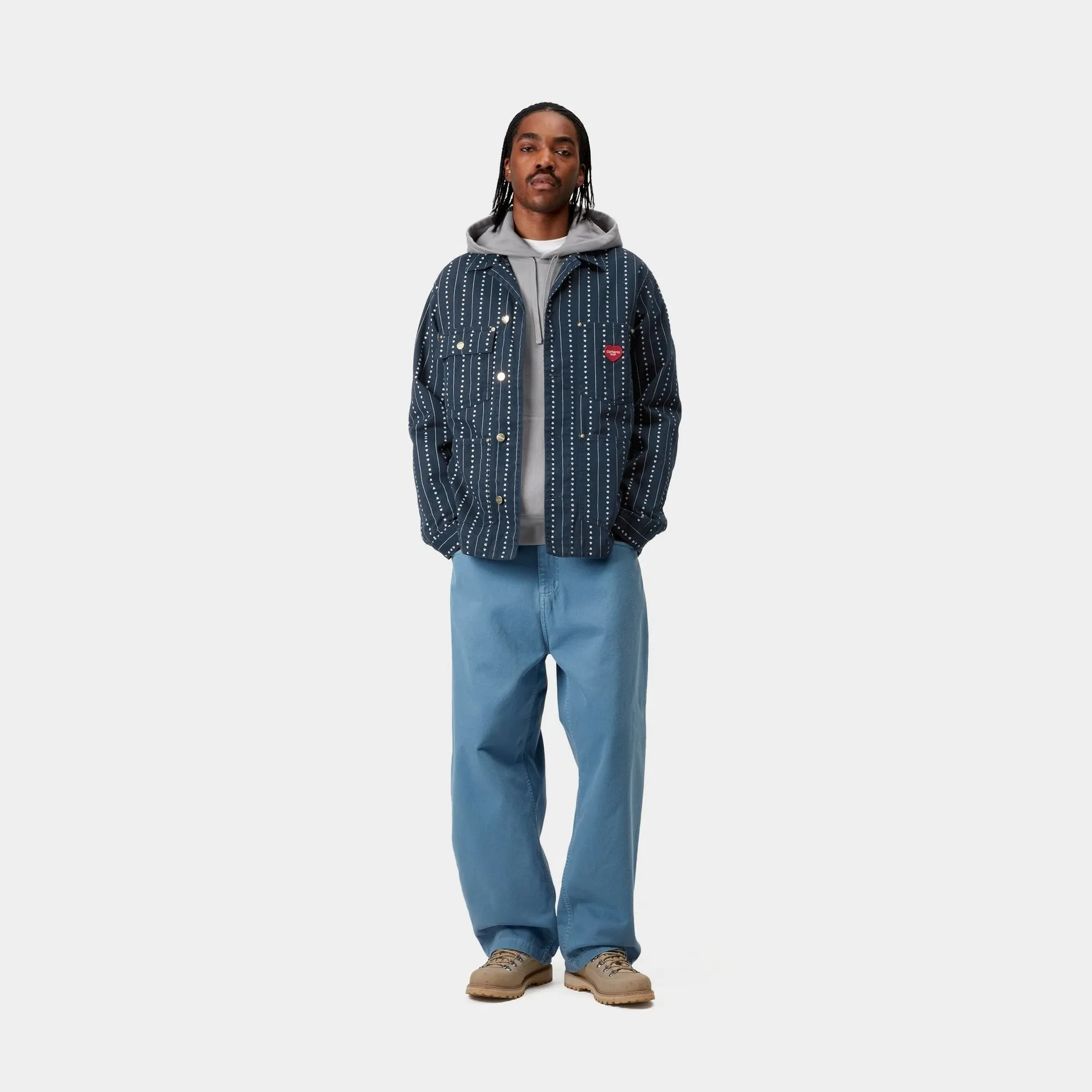 Drewe Chore Coat | Ink / Natural Heart C Pinstripe
