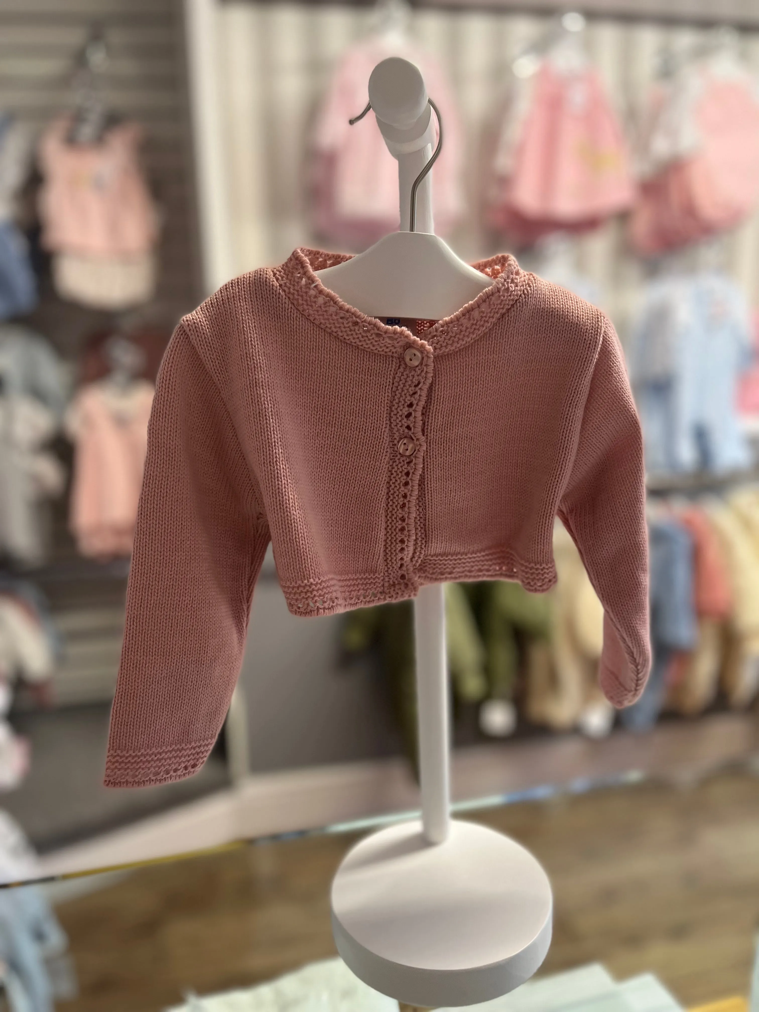 Dusky Pink Bow Back Balero Cardigan
