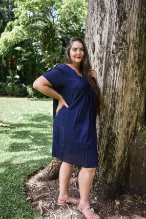 Faith Short Dress - Navy