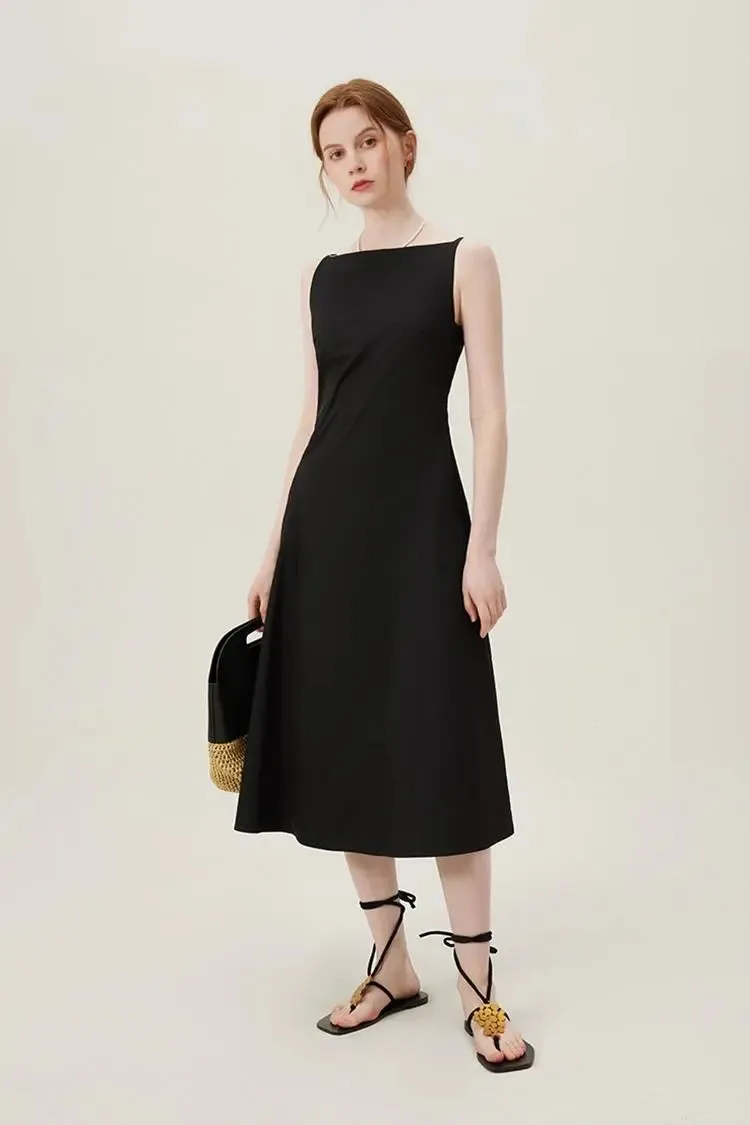 French Style Black Formal Dress