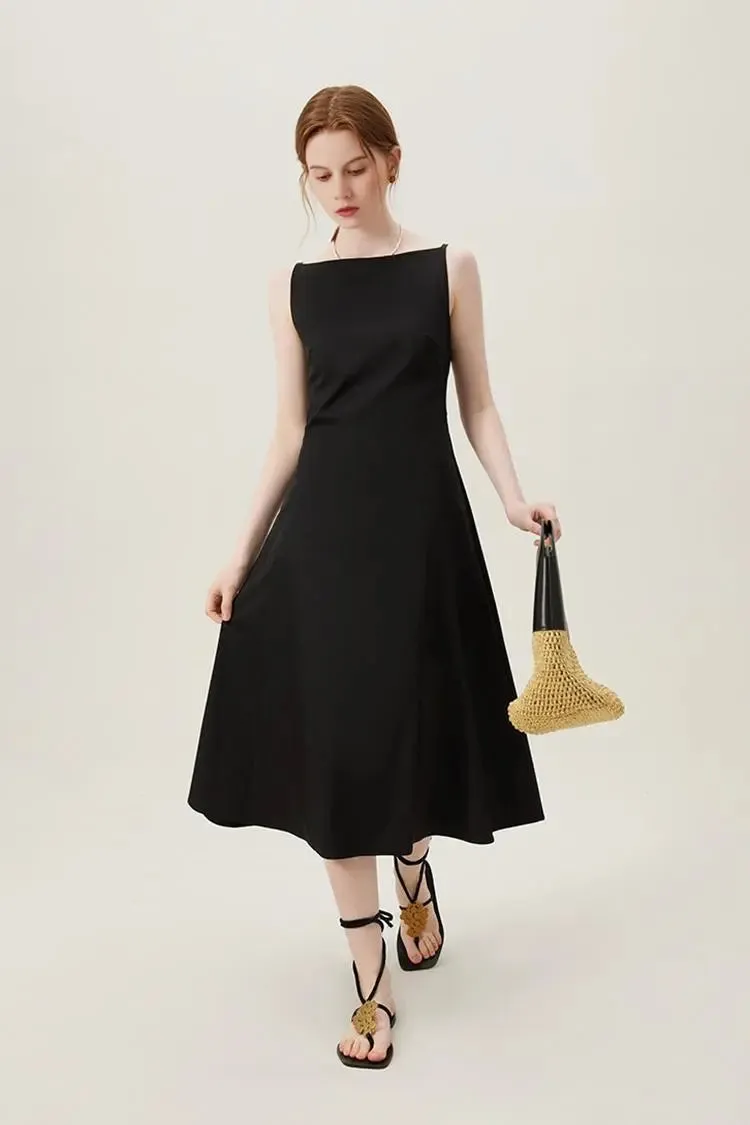 French Style Black Formal Dress