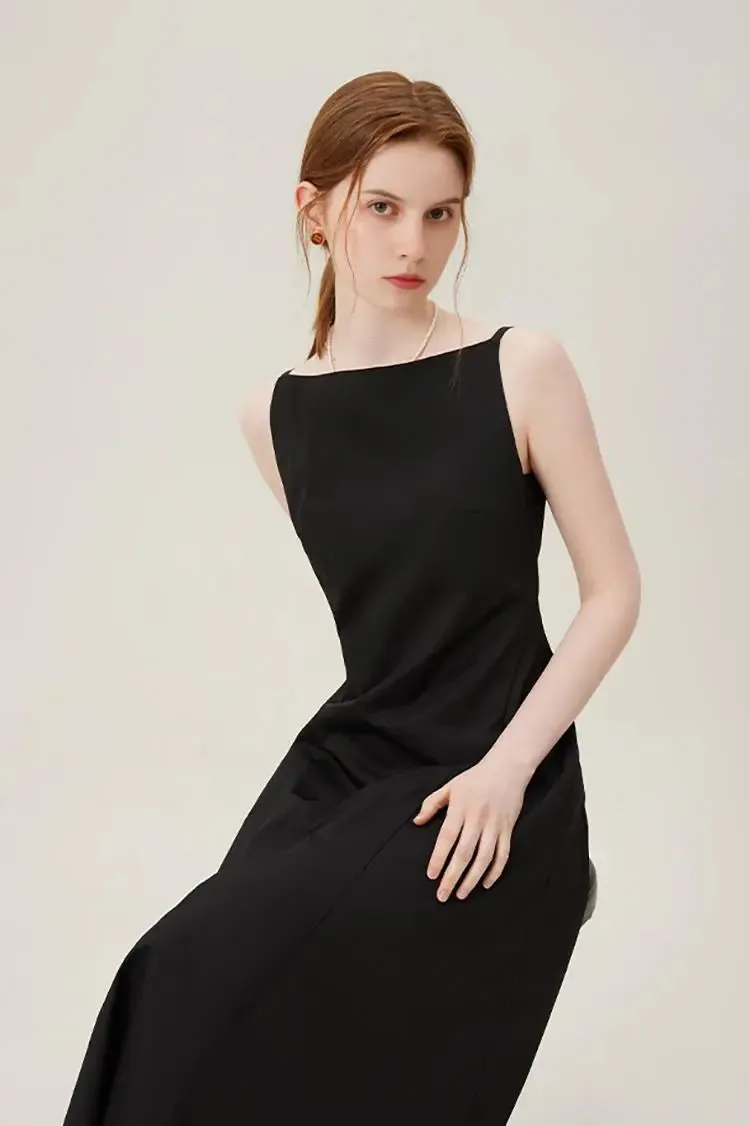 French Style Black Formal Dress