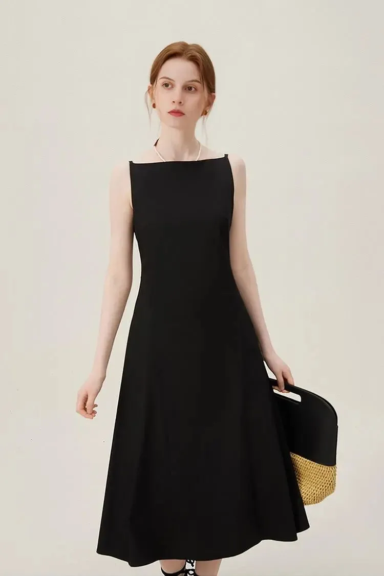 French Style Black Formal Dress