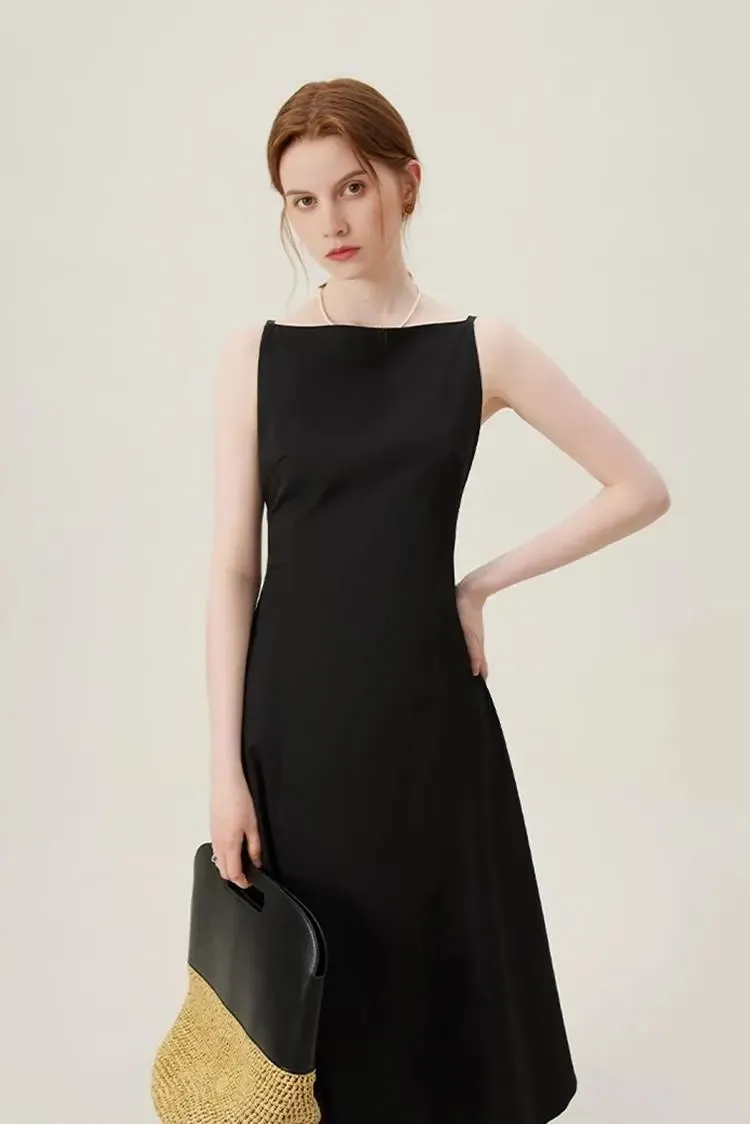 French Style Black Formal Dress