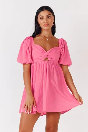 Girl and the Sun Hawaiian Mini Dress - Bright Pink