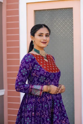 Glamwiz Patola Printed Anarkali Gown
