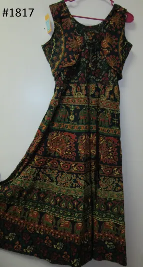 Gown 6341817 Green Cotton Printed Large Size Gown
