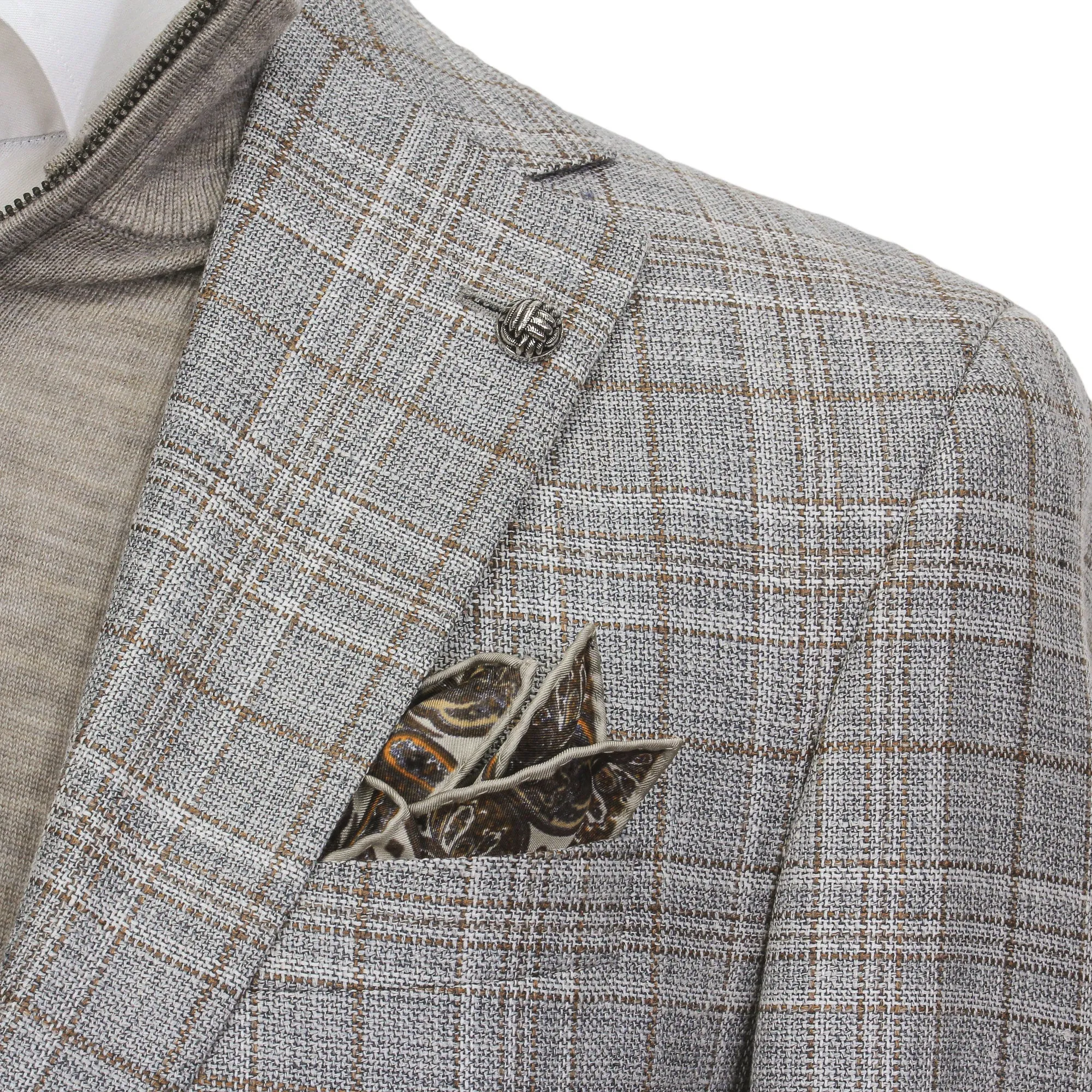Gray Check Loro Piana Midland Contemporary Fit Sport Jacket - Jack Victor