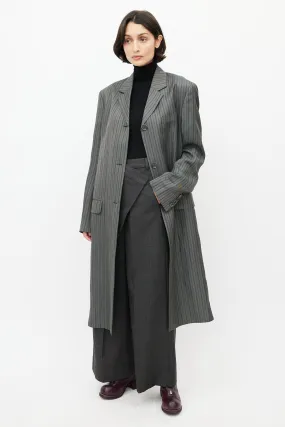 Grey & Black Pinstripe Coat
