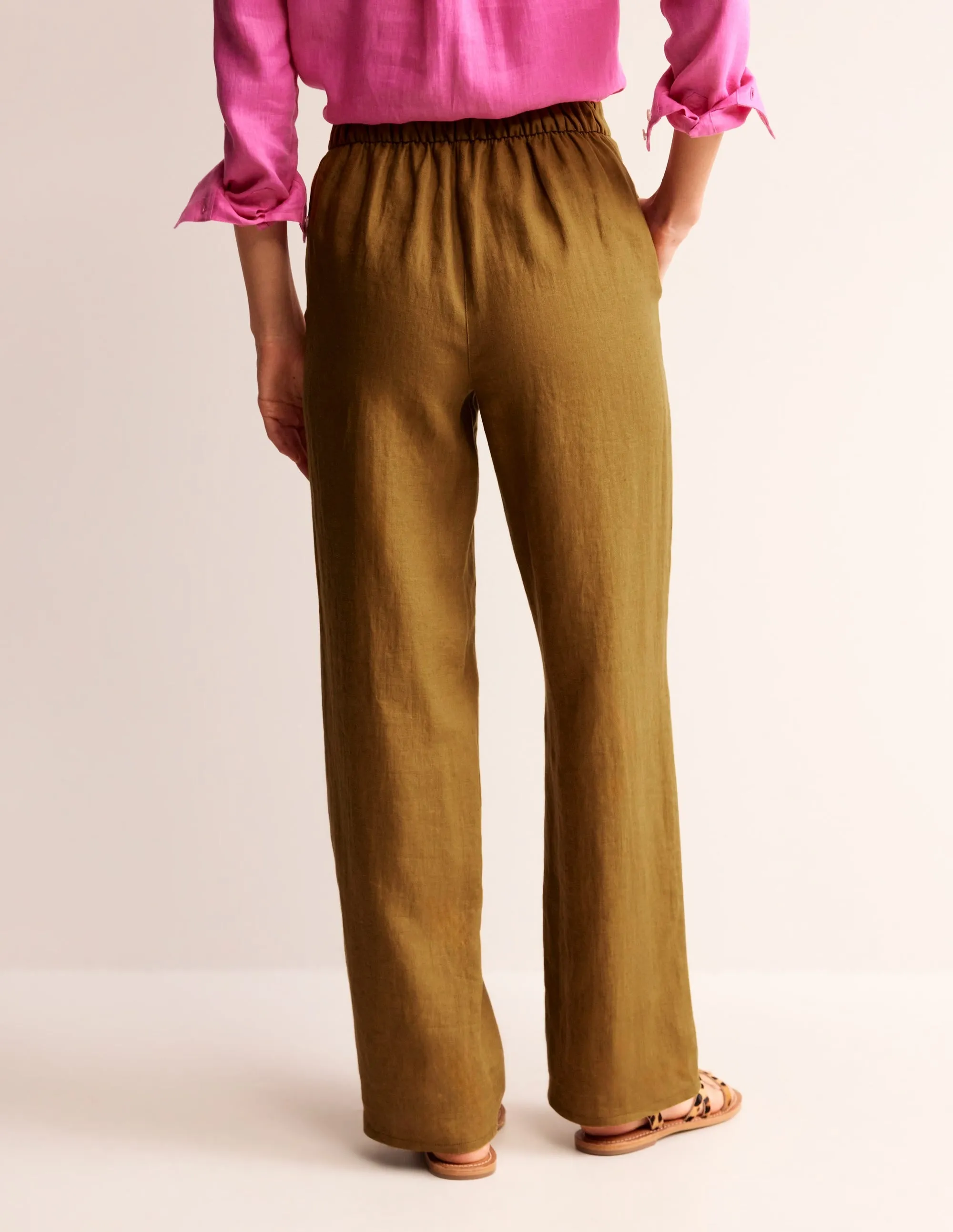 Hampstead Linen Trousers-Bronze Brown