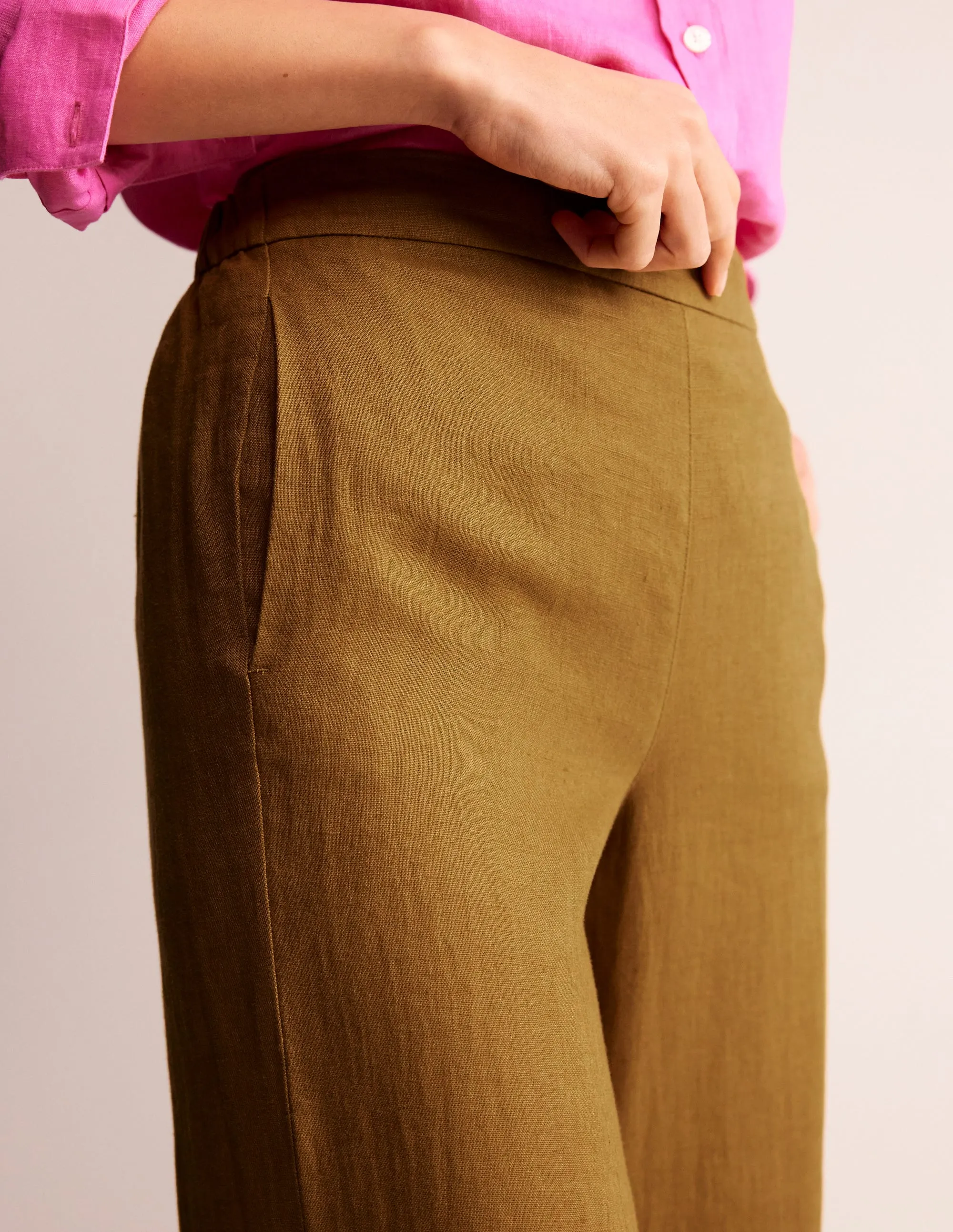 Hampstead Linen Trousers-Bronze Brown
