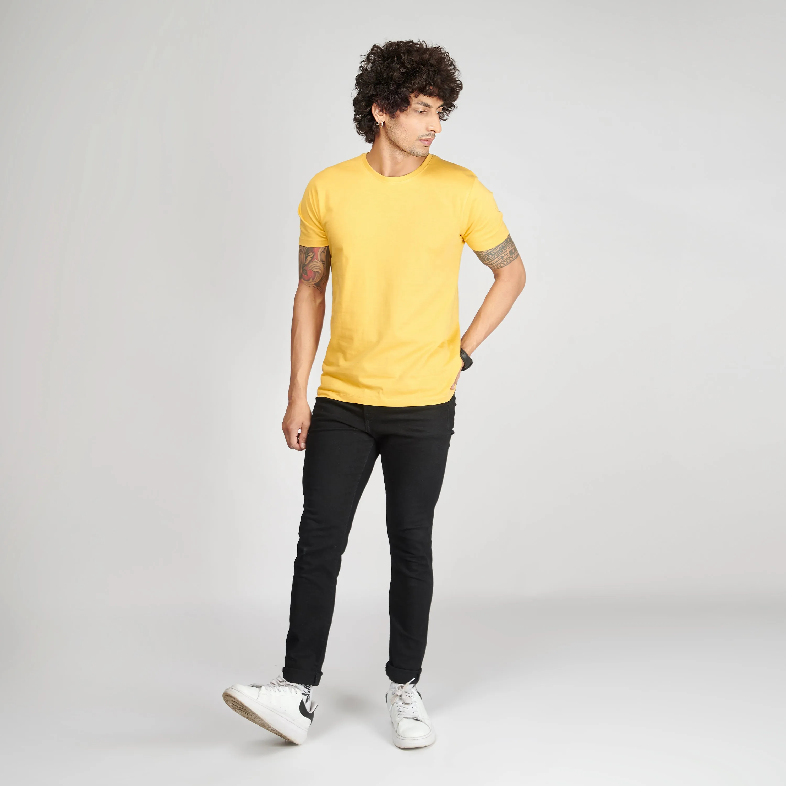 Happy Yellow Half Sleeve T-Shirt