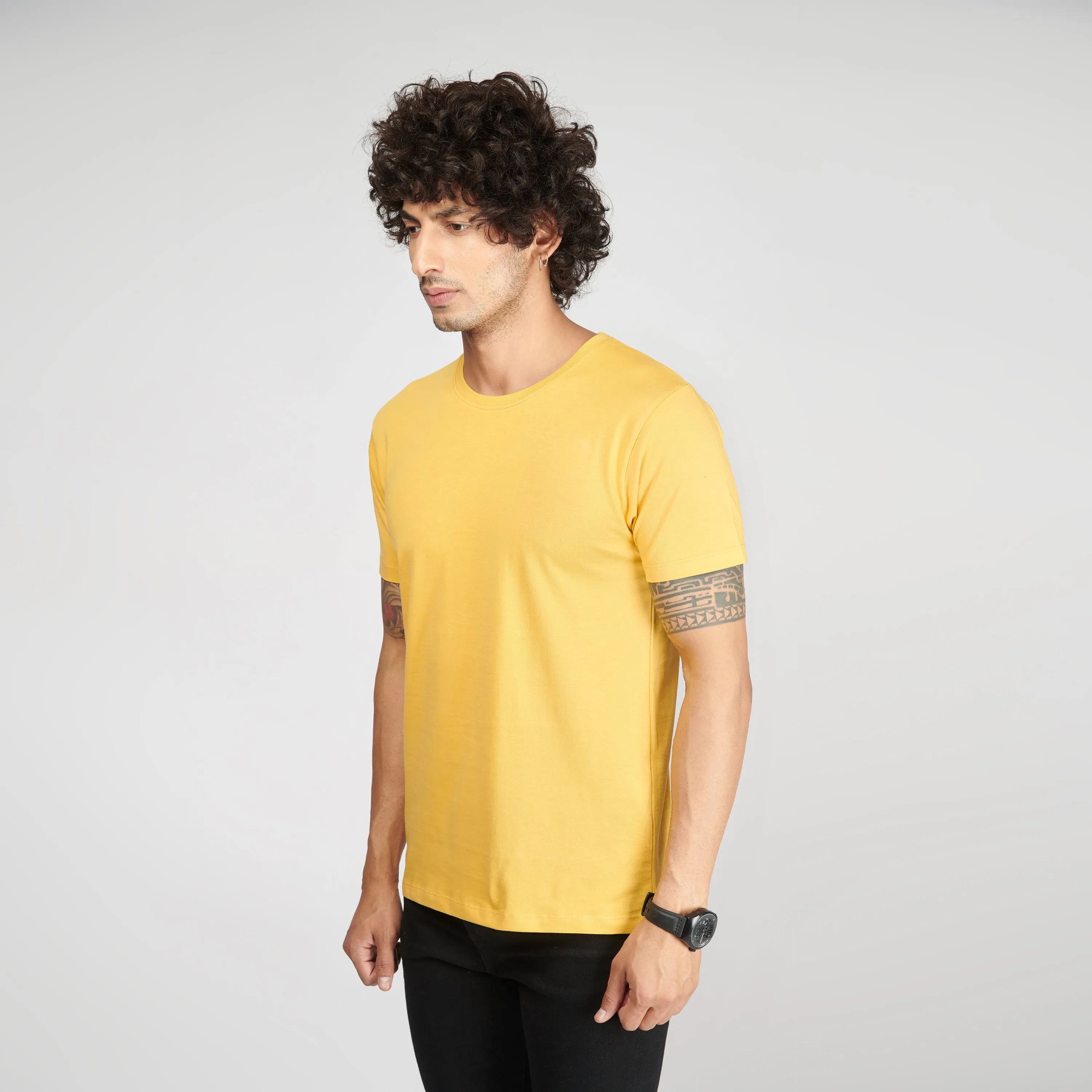 Happy Yellow Half Sleeve T-Shirt