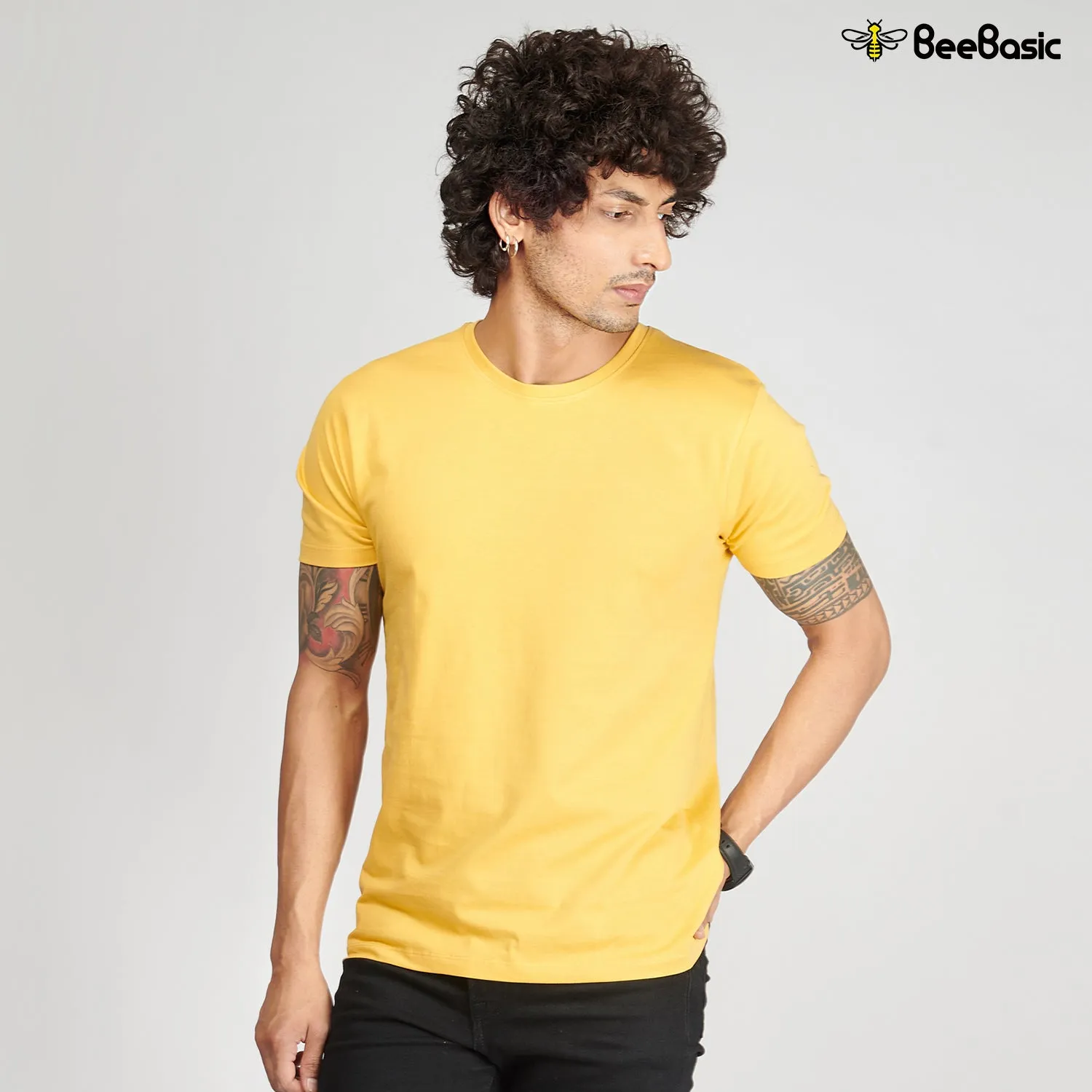 Happy Yellow Half Sleeve T-Shirt