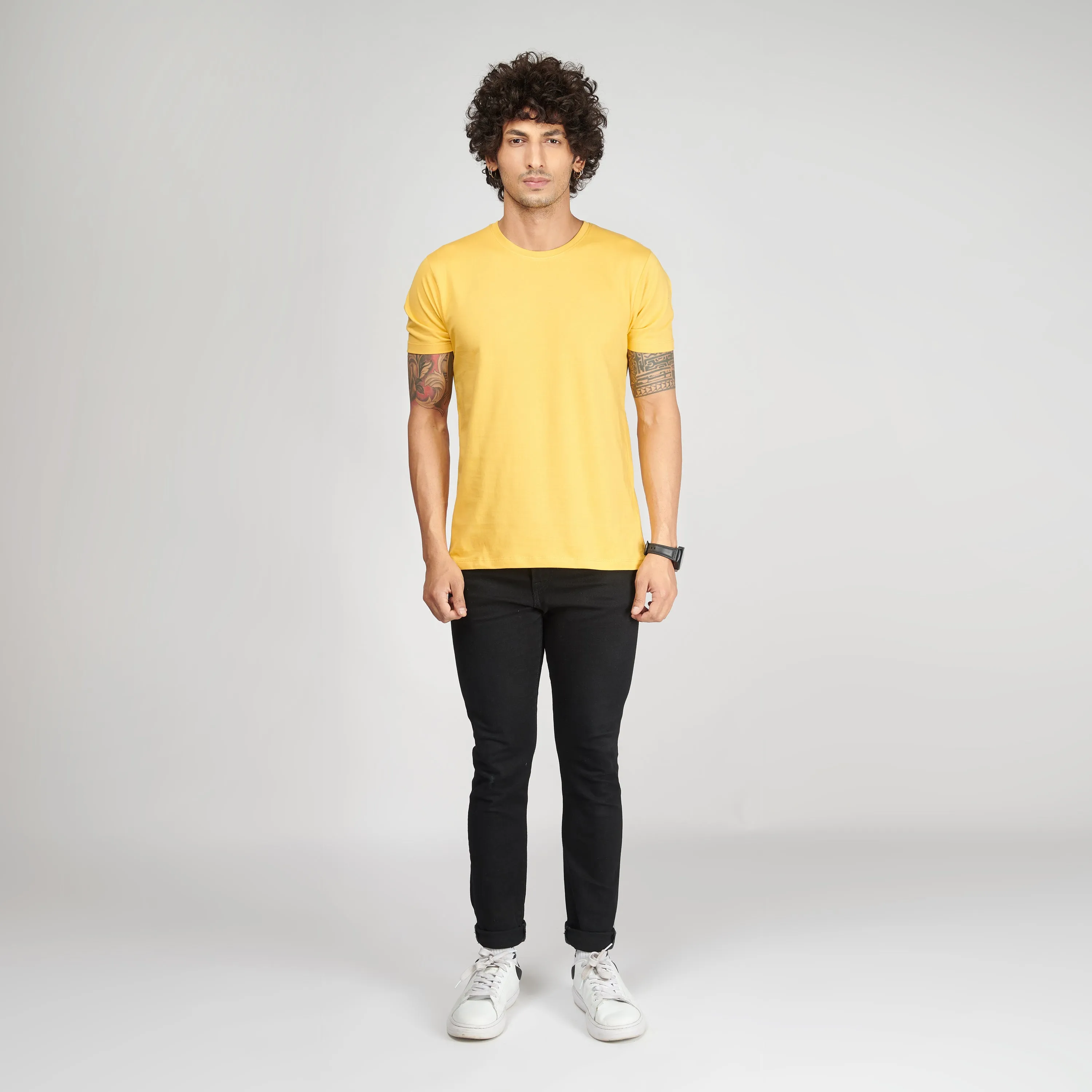 Happy Yellow Half Sleeve T-Shirt