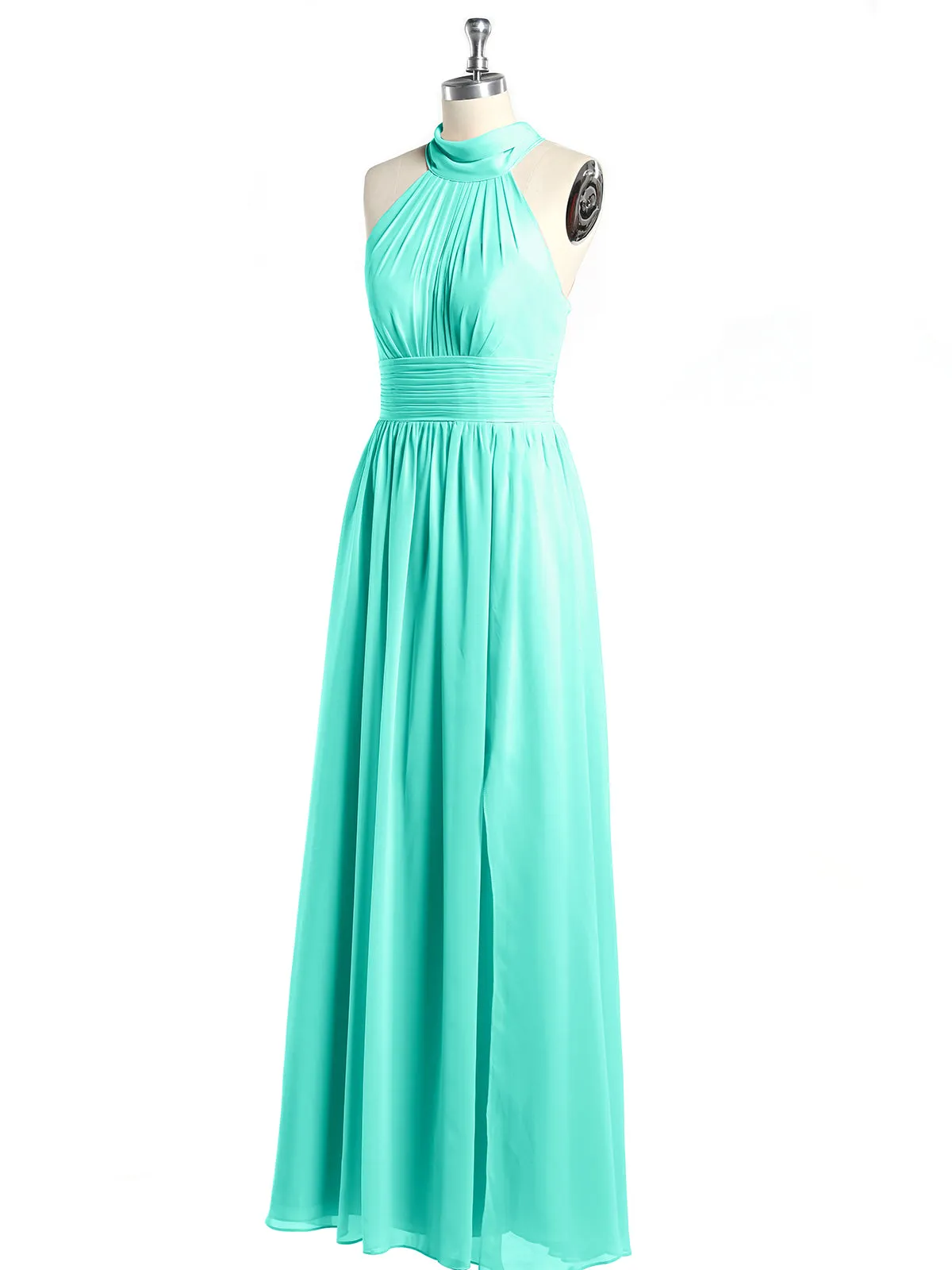 High Neck Full Length Dresses with Slit Spa Plus Size