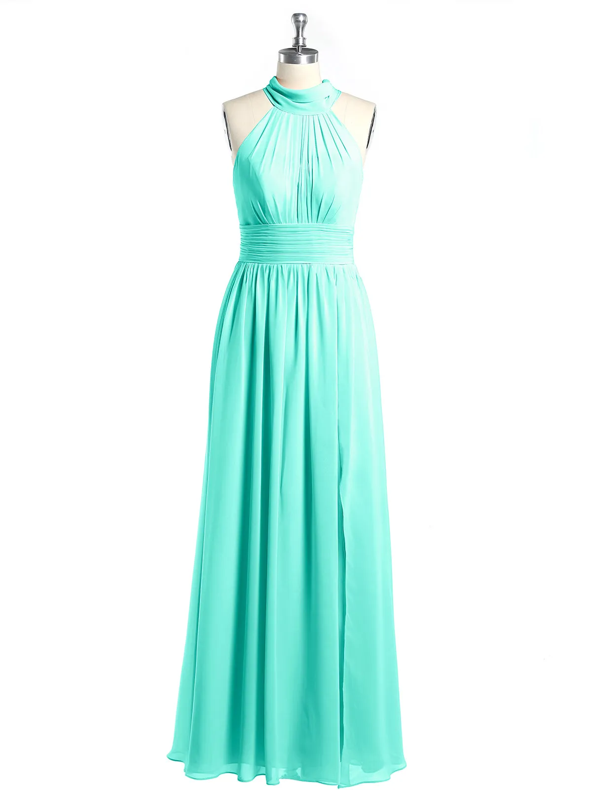 High Neck Full Length Dresses with Slit Spa Plus Size