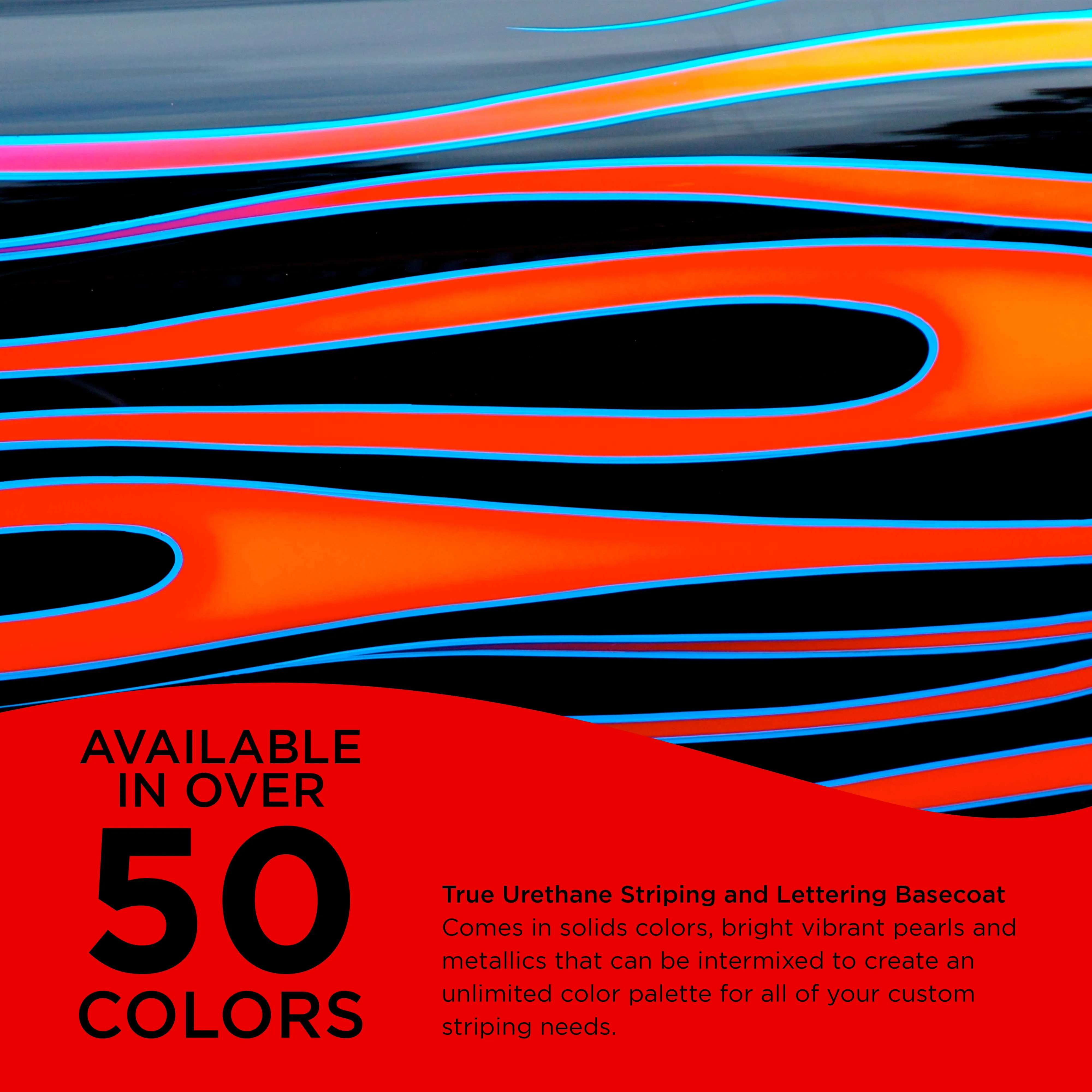 Intense Red - True-U Pinstriping Urethane Basecoat Standard Colors, 1/4 Pint