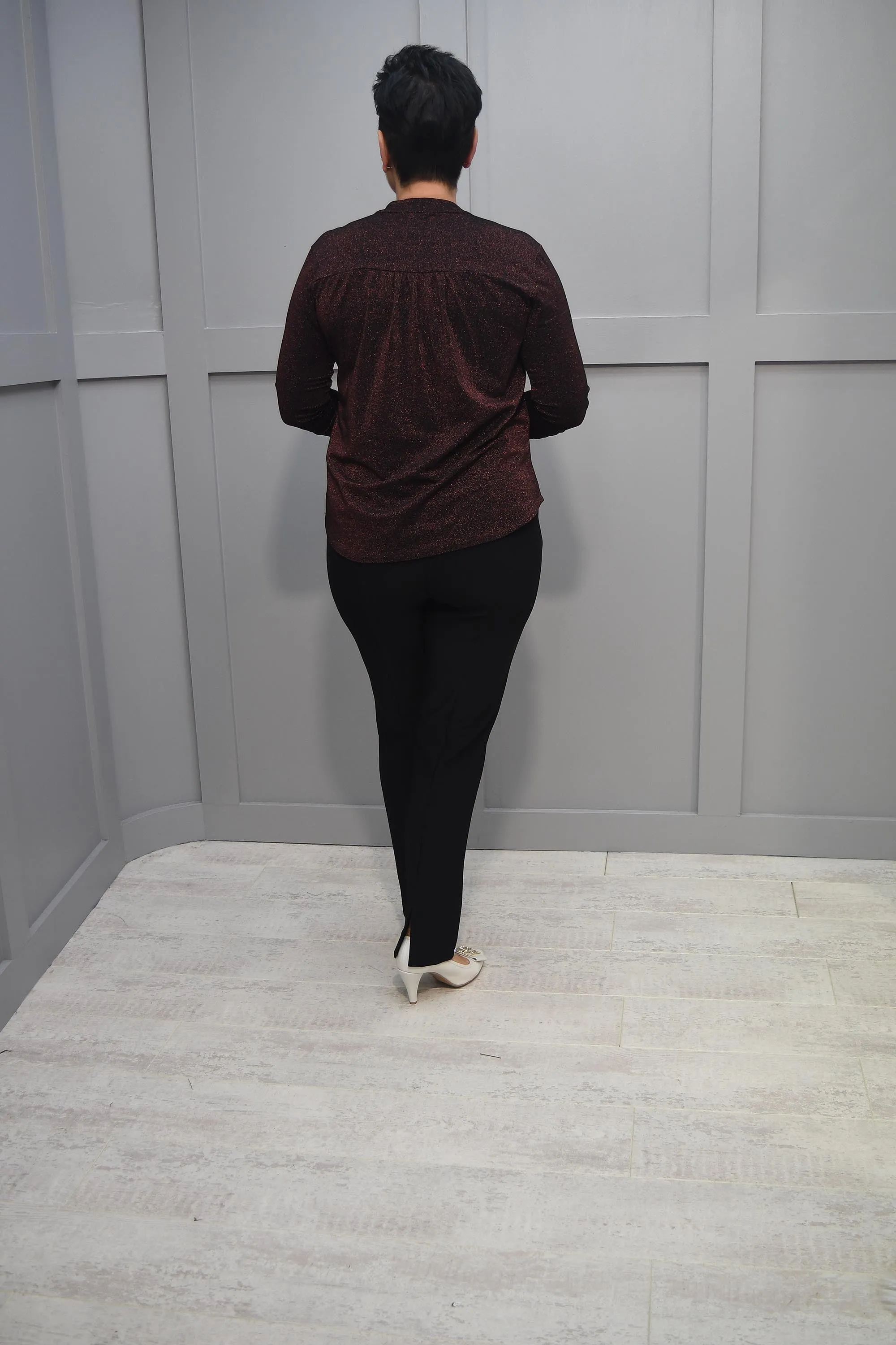 Kate & Pippa Bronze Sparkle Top With Zip - Lila