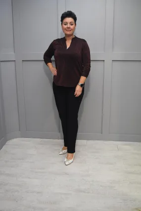 Kate & Pippa Bronze Sparkle Top With Zip - Lila