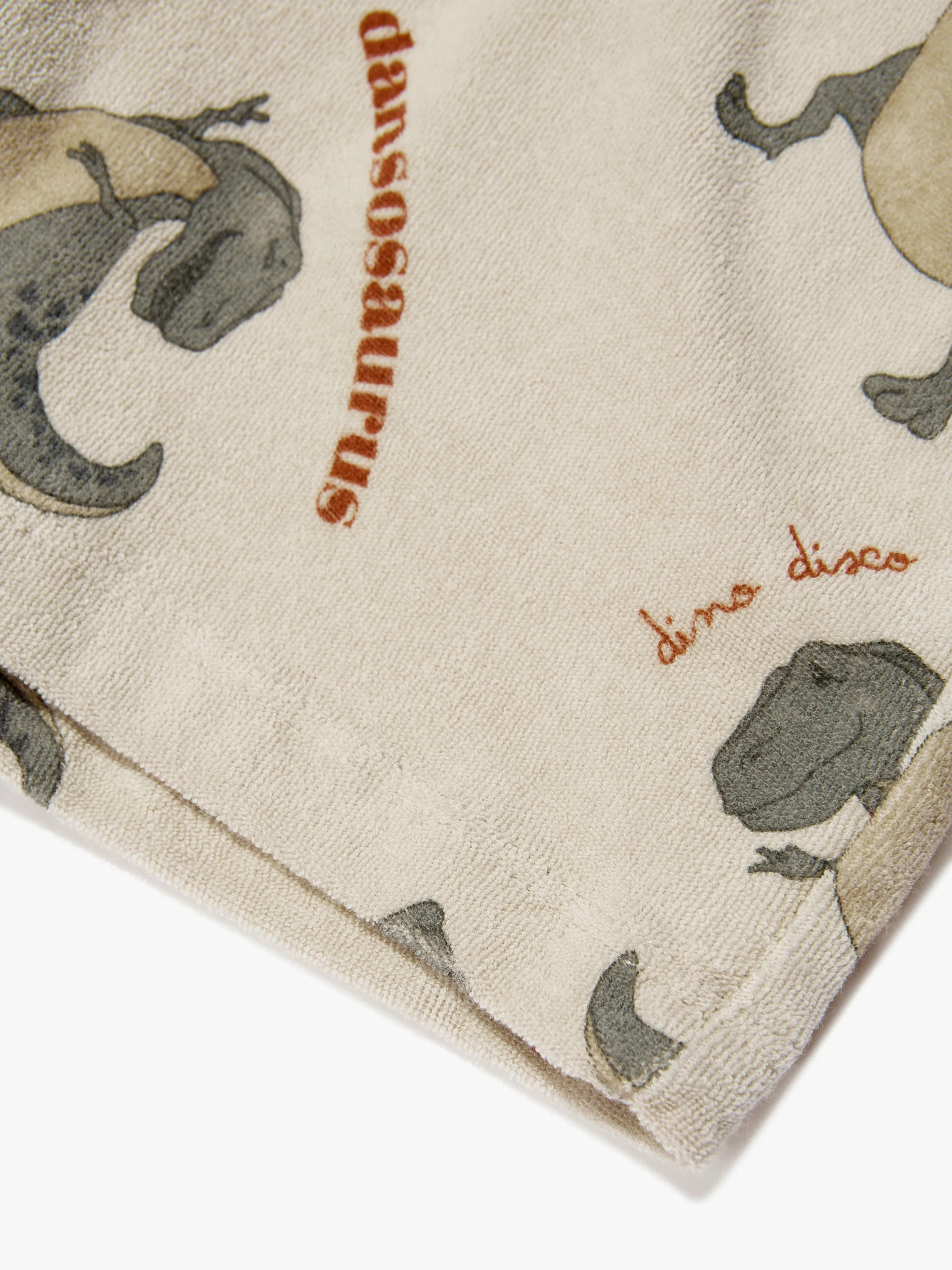Konges Slojd Boys Organic Cotton Itty Dinosaur Shorts in Cream