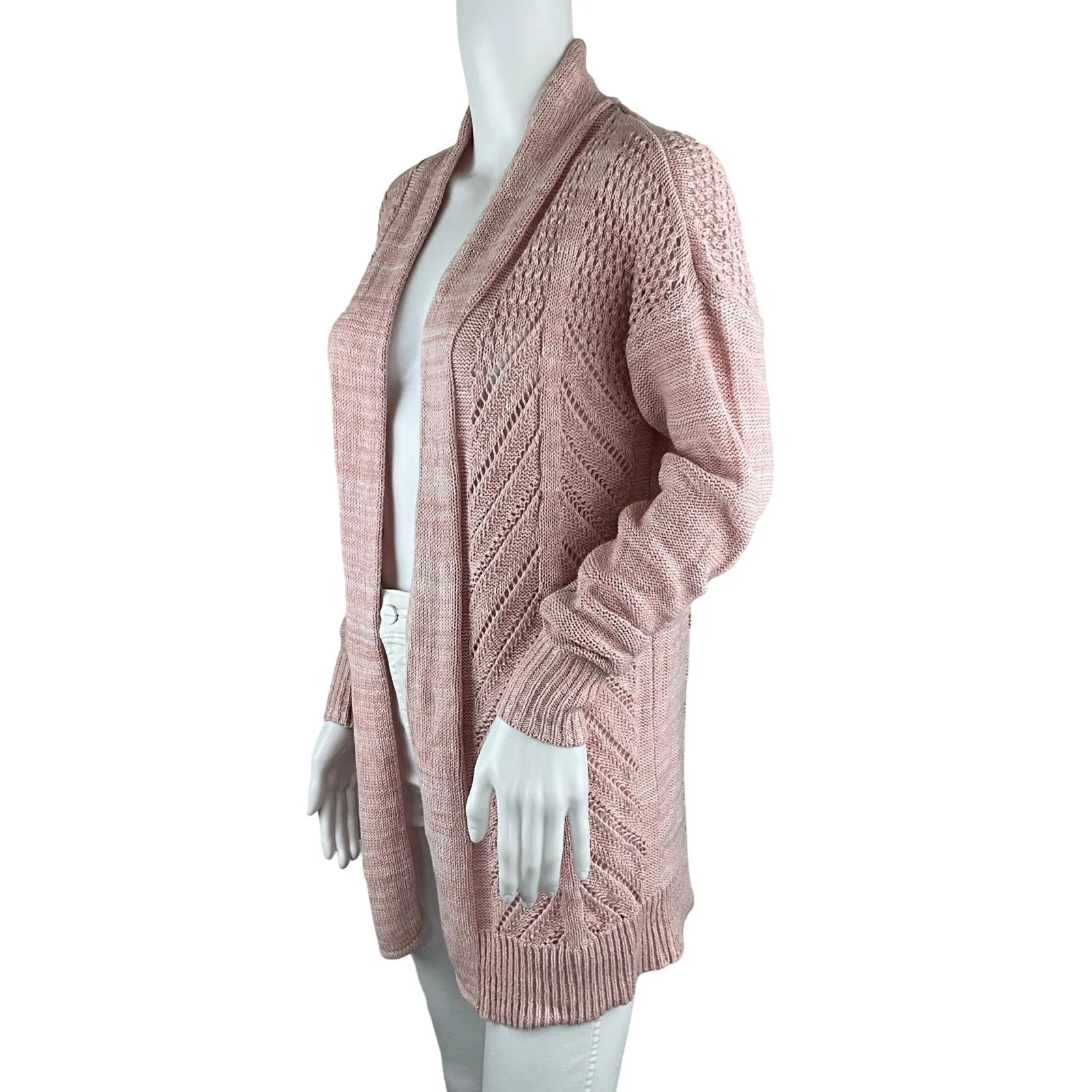 Leo & Nicole Women's Sweater Cardigan Plunge Pink Color Sz M Pre-Owned