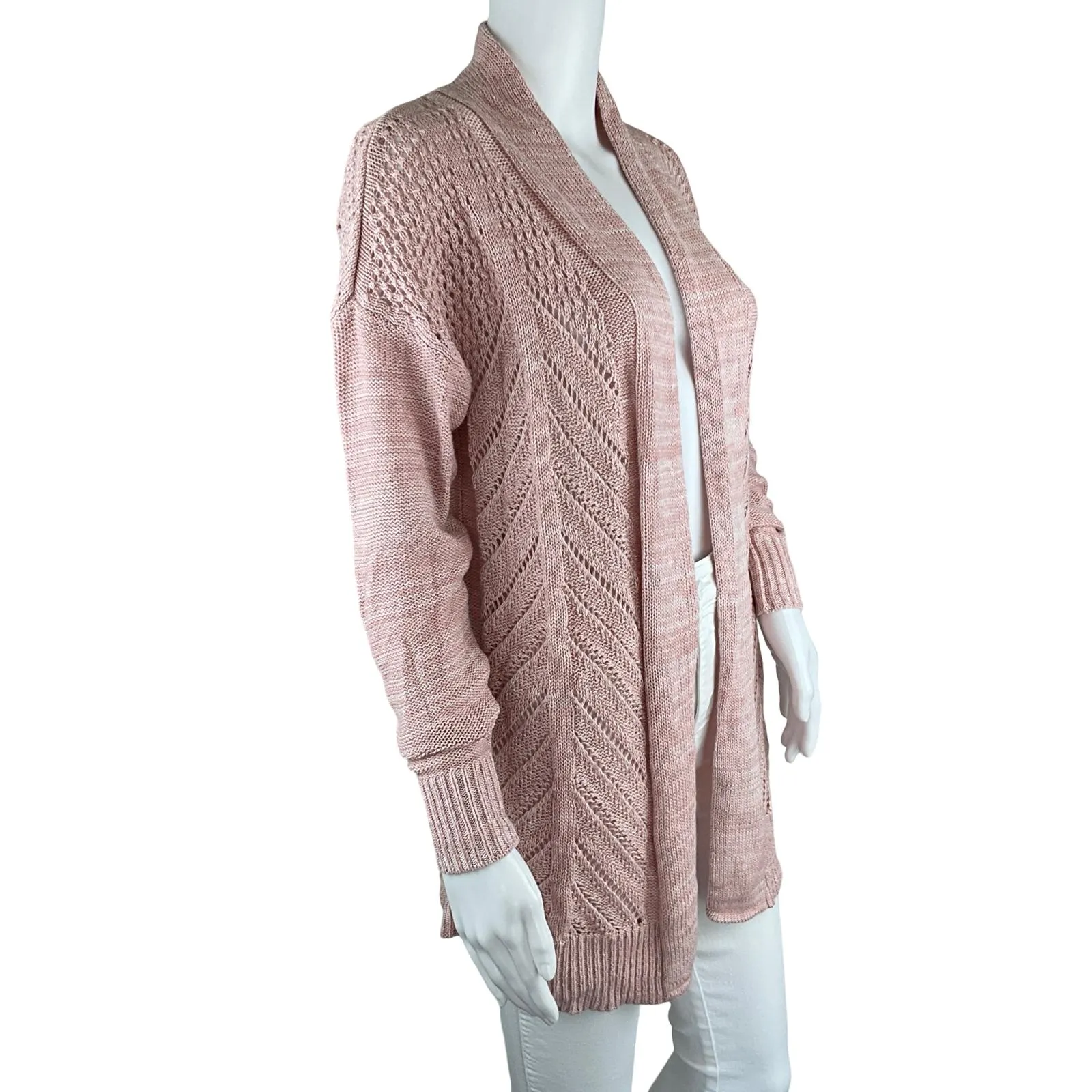 Leo & Nicole Women's Sweater Cardigan Plunge Pink Color Sz M Pre-Owned