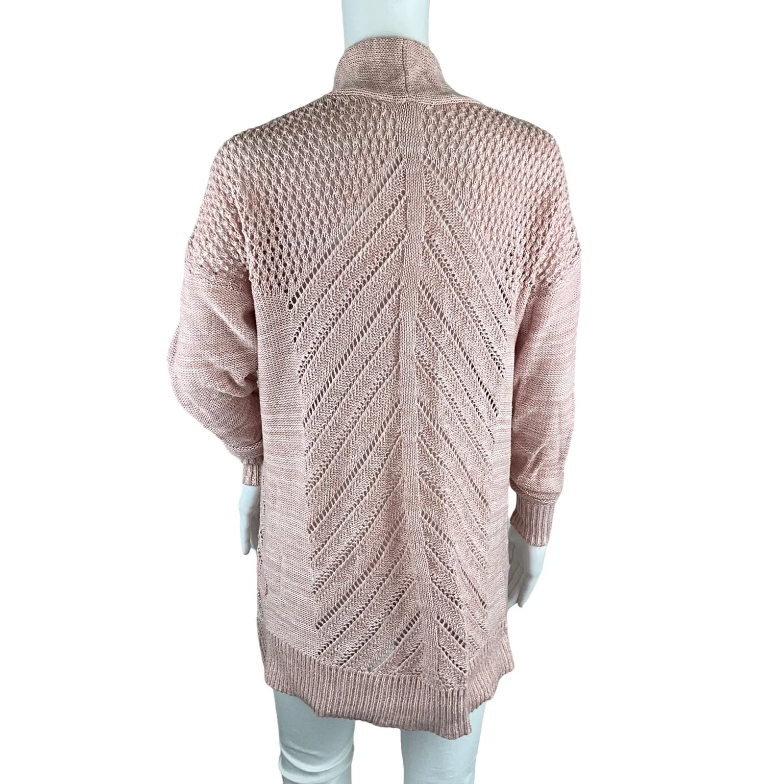 Leo & Nicole Women's Sweater Cardigan Plunge Pink Color Sz M Pre-Owned