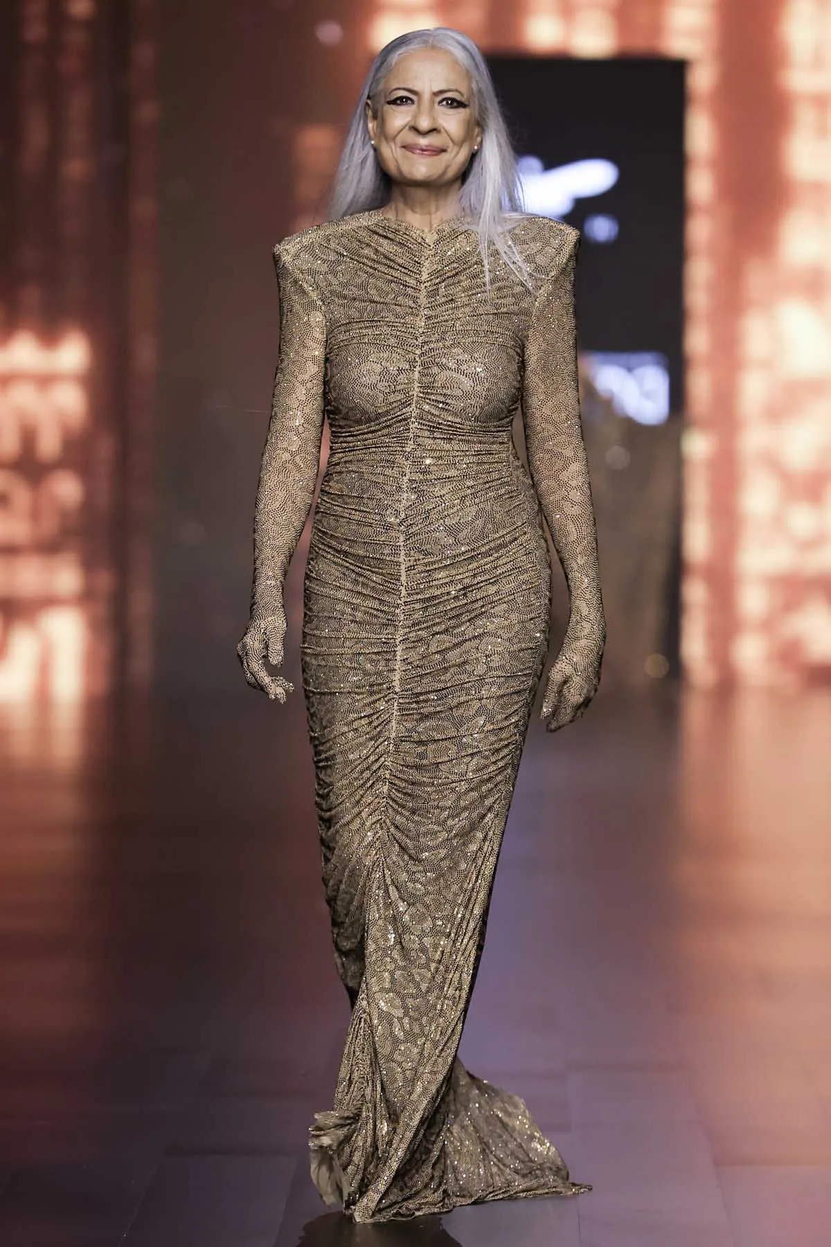 Leopard Printed Ruched Gown