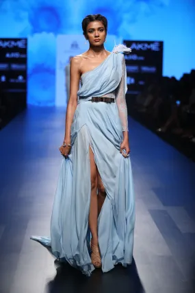 Light Blue Chiffon Saree Gown