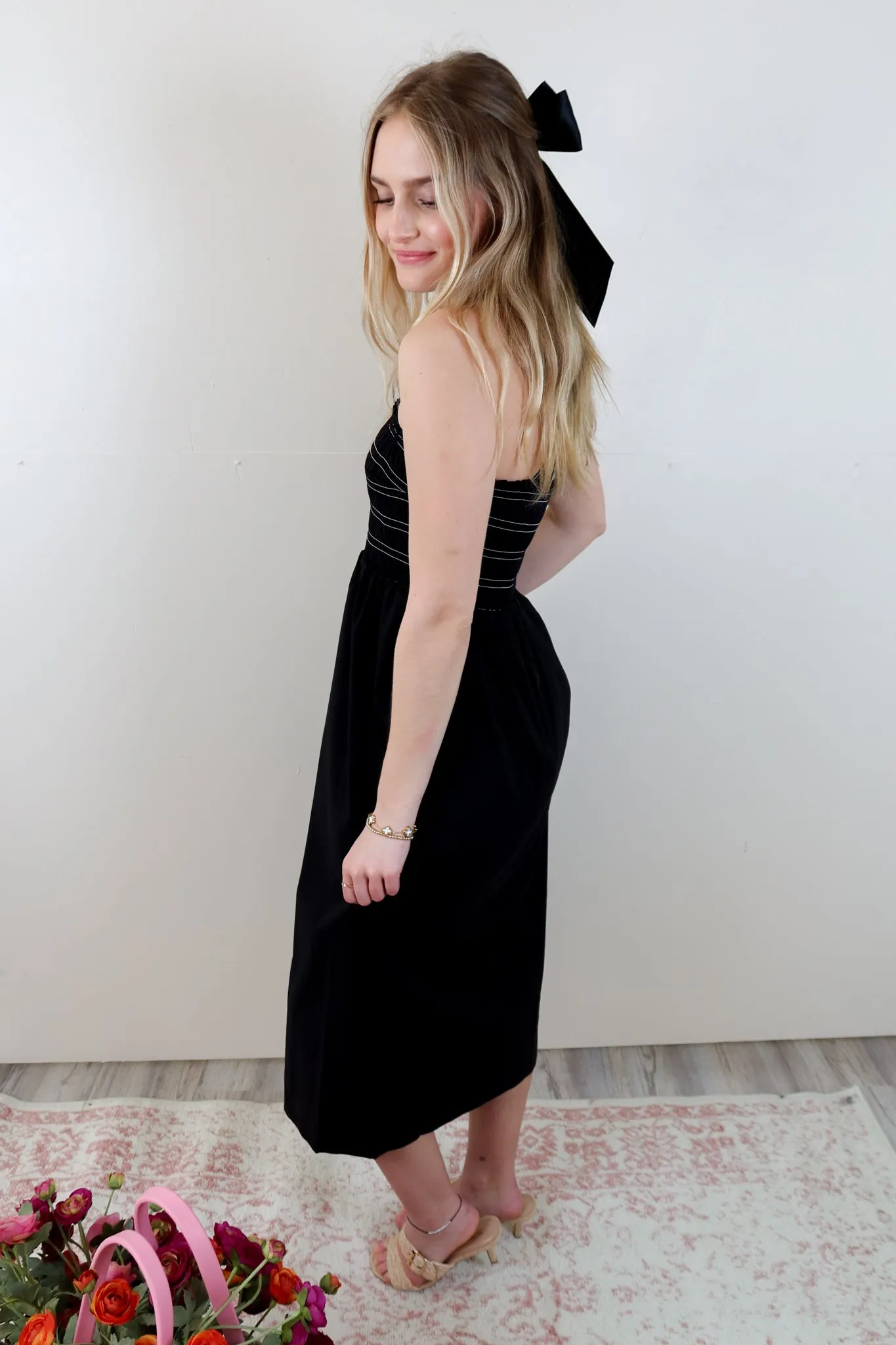 Liverpool Black Smocked Dress