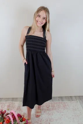 Liverpool Black Smocked Dress