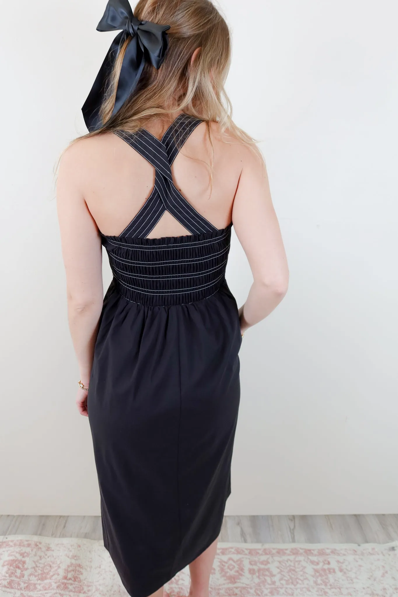 Liverpool Black Smocked Dress