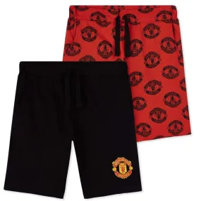 Manchester United F.C. Boys Shorts, 2 Pack for Boys Teenagers