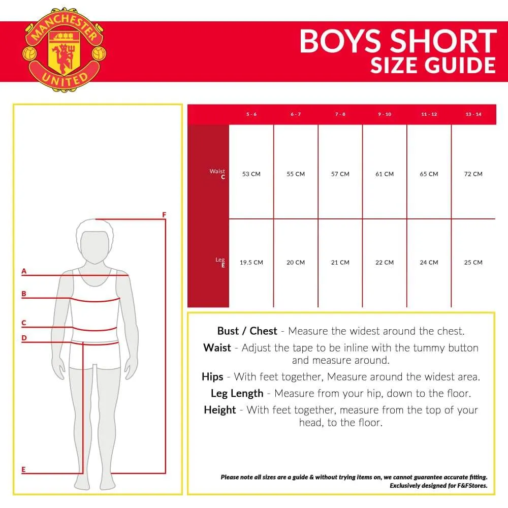 Manchester United F.C. Boys Shorts, 2 Pack for Boys Teenagers