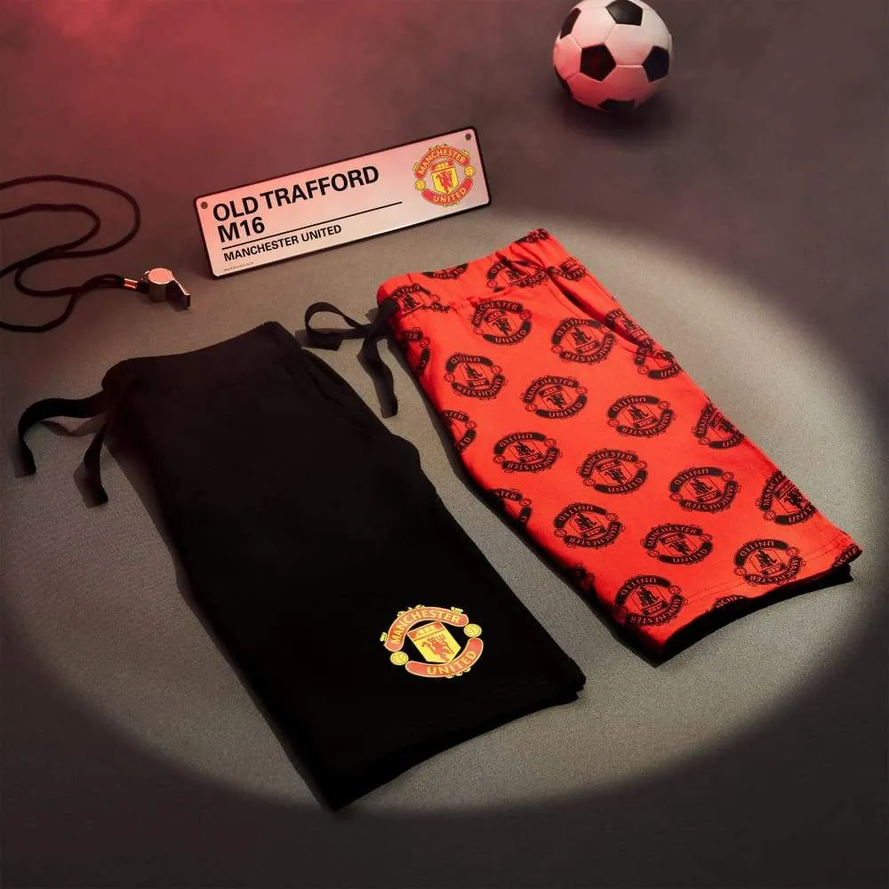 Manchester United F.C. Boys Shorts, 2 Pack for Boys Teenagers