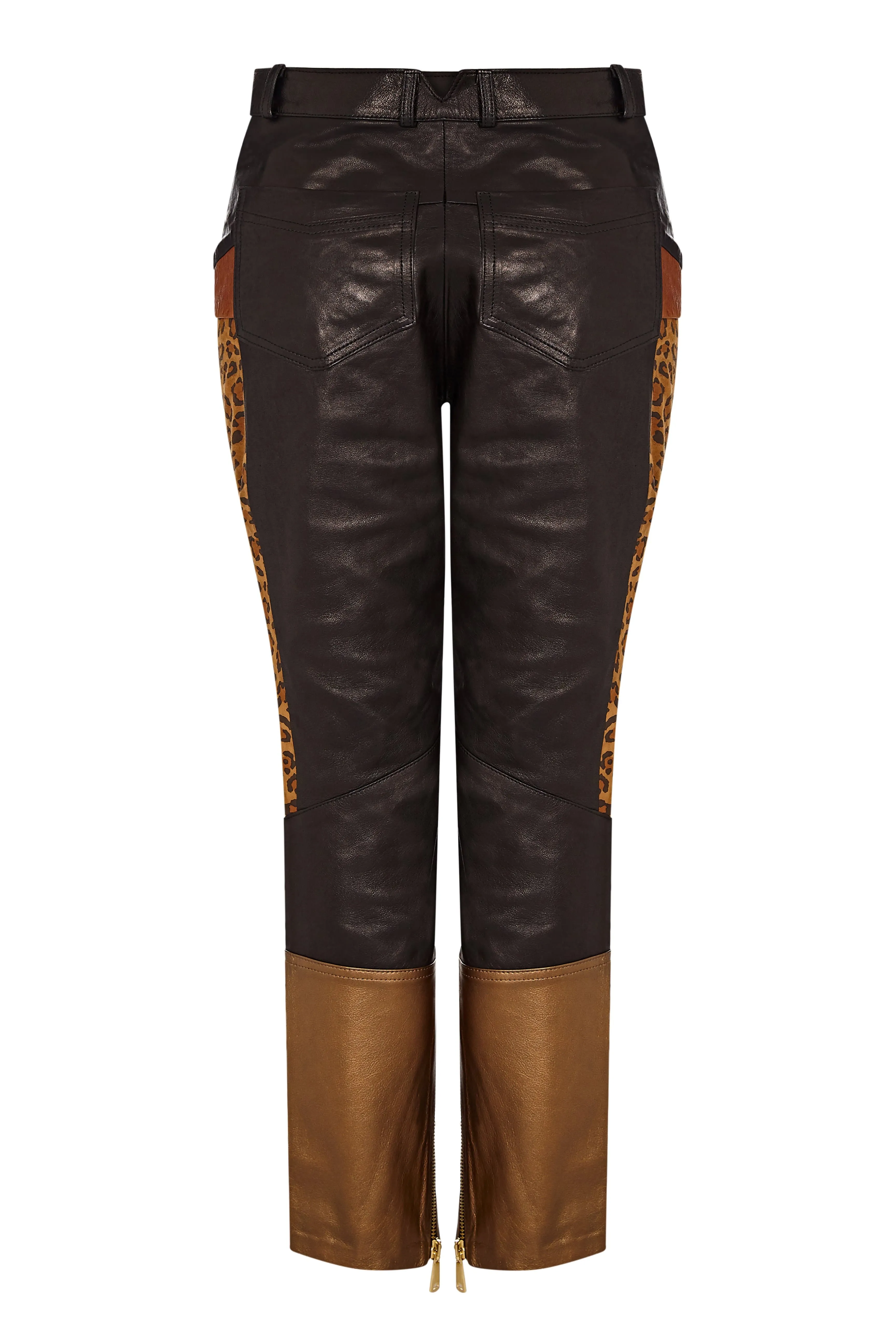 Manon LEATHER SPLICED TROUSER - BLACK