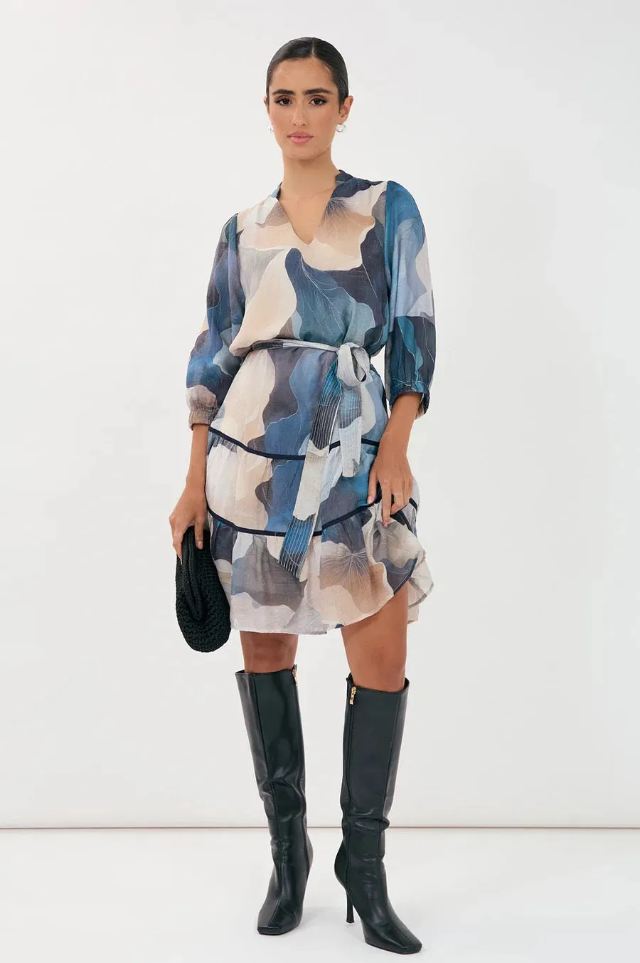 Mara printed 3/4 sleeve dress