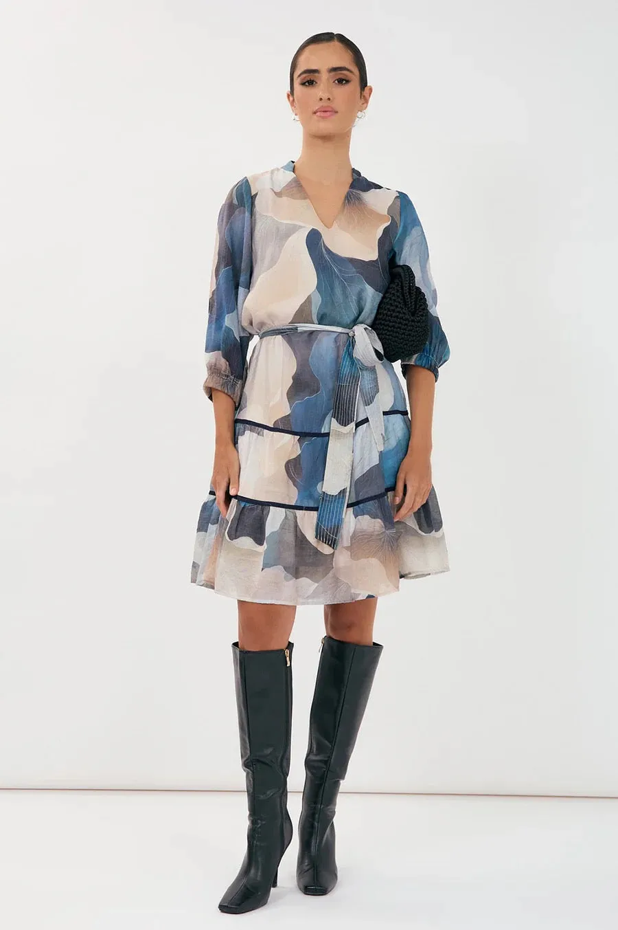 Mara printed 3/4 sleeve dress