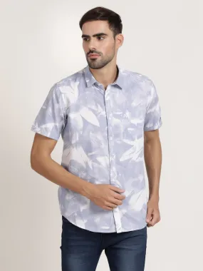 Men Blue Printed Casual Shirt (GBMNR4013)