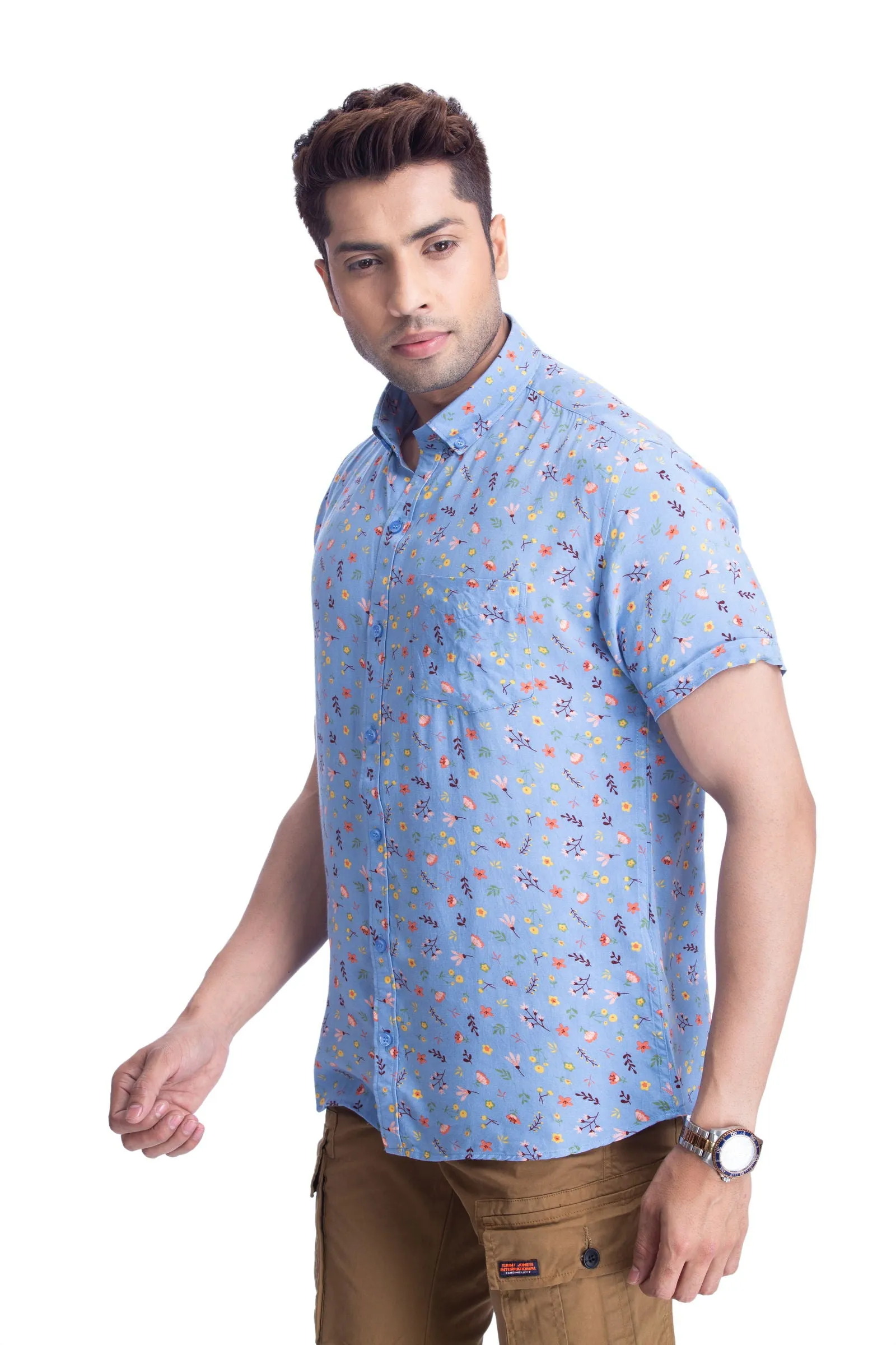 Men Floral half sleeve shirt
